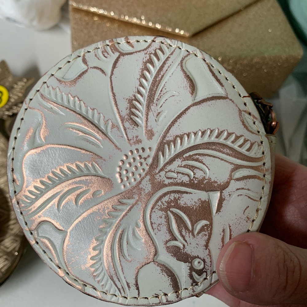 Patricia Nash Floral Embossed Round Wallet